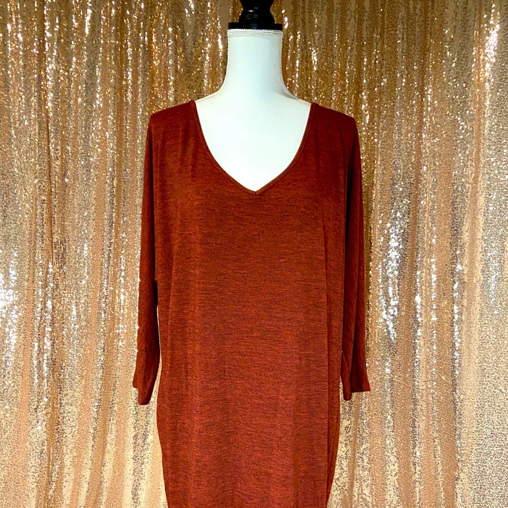 Old Navy Long sleeve knit dress, Large, burgundy